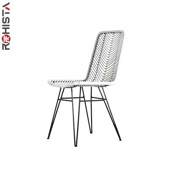iron dining chair wicker rattan weaving acroze