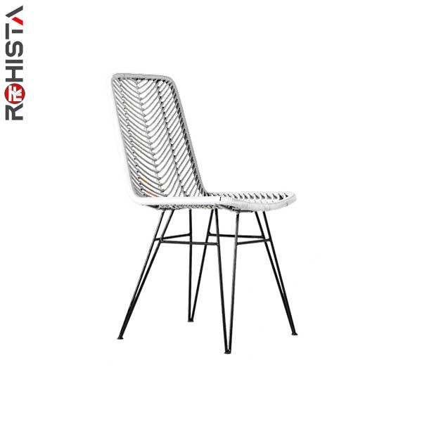 iron dining chair wicker rattan weaving acroze
