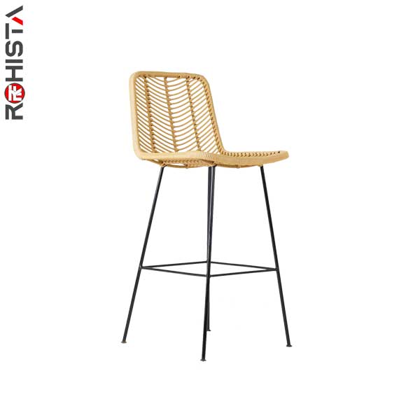 wicker bar chair iron frame counter seat nasajee
