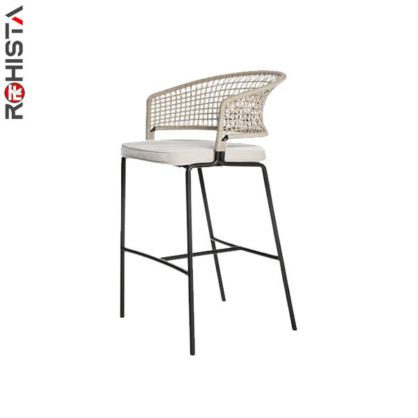 High bar chair wicker counter stool Golda creates beauty and comfort in every space. Built with sturdy aluminum frame ensures toughness and durability.