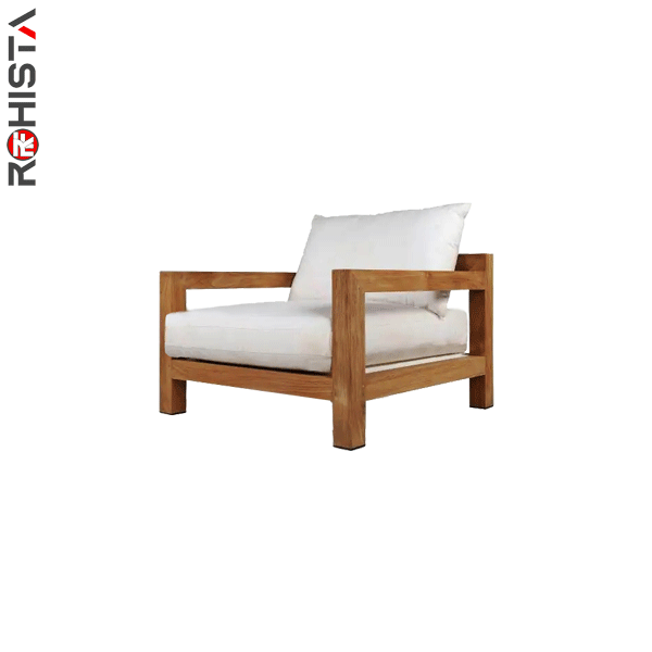 solid teak sofa for hotels and resorts lounge bold