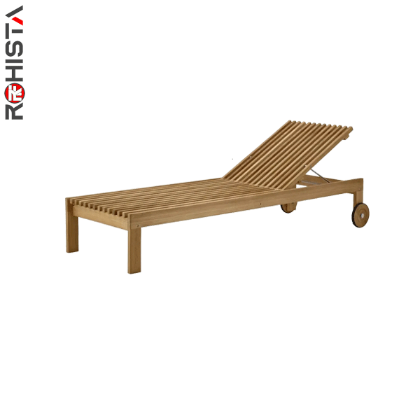 sunbed with wheels portable wooden sun lounger gili