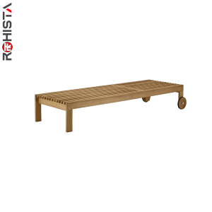 sunbed with wheels portable wooden sun lounger gili