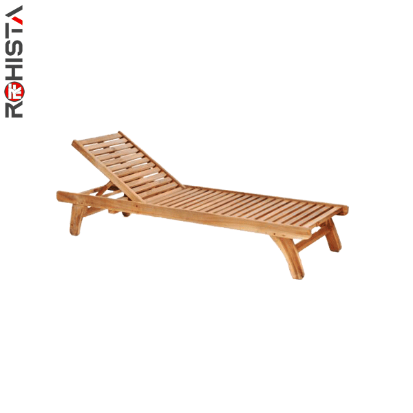 teak wood sun lounger swimming pool sunbed sierra