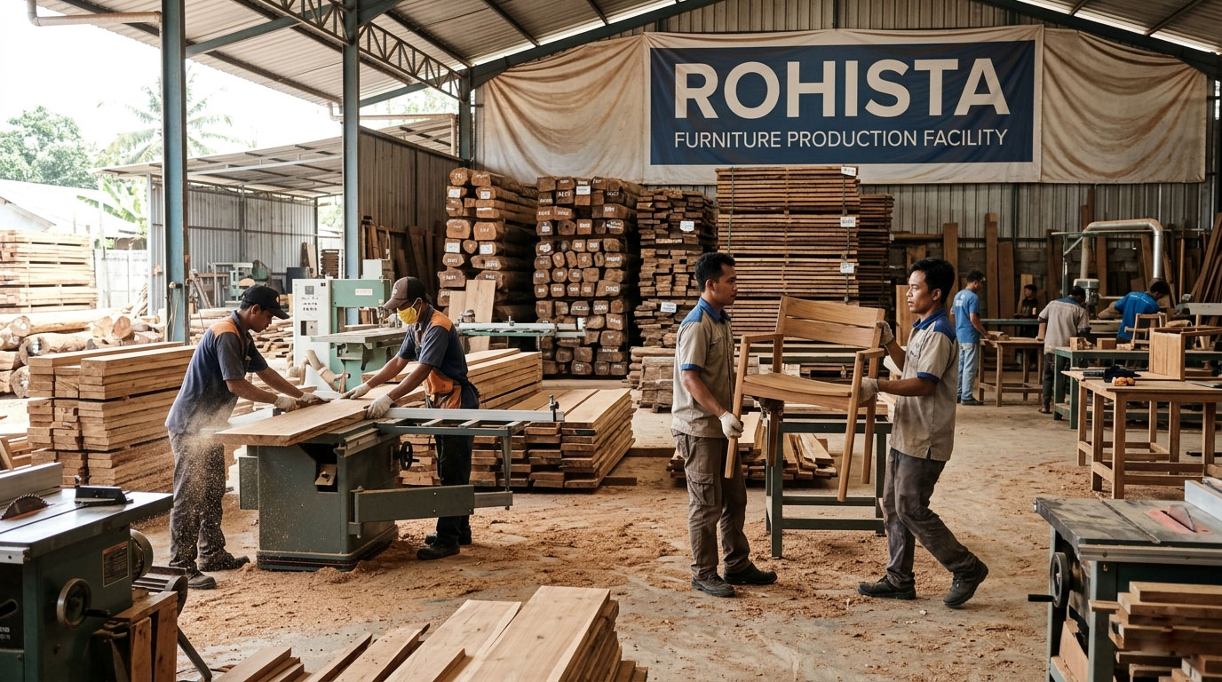 furniture production facility gmelina wood supplier indonesia
